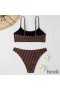 Fendi Underwear Set Women FF Motif Lycra Brown