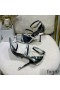 Fendi 110 Sandals with Fendace Embellished Women Patent Leather Silver