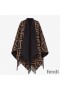 Fendi FF Reversible Poncho In Wool and Cashmere Black
