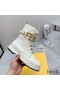 Fendi Fendigraphy Combat Boots Women Leather White