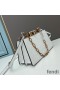 Fendi Medium Peekaboo Cut bag In Crocodile Leather White