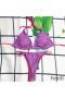 Fendi Reversible Triangular Bikini with Ties Women Skims Logo Motif Lycra Purple/Rose