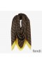 Fendirama FF Shawl In Silk Brown/Yellow